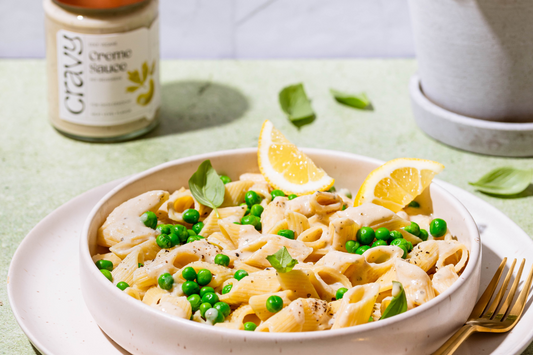 Pasta an cravy Cremesauce mit Weißwein